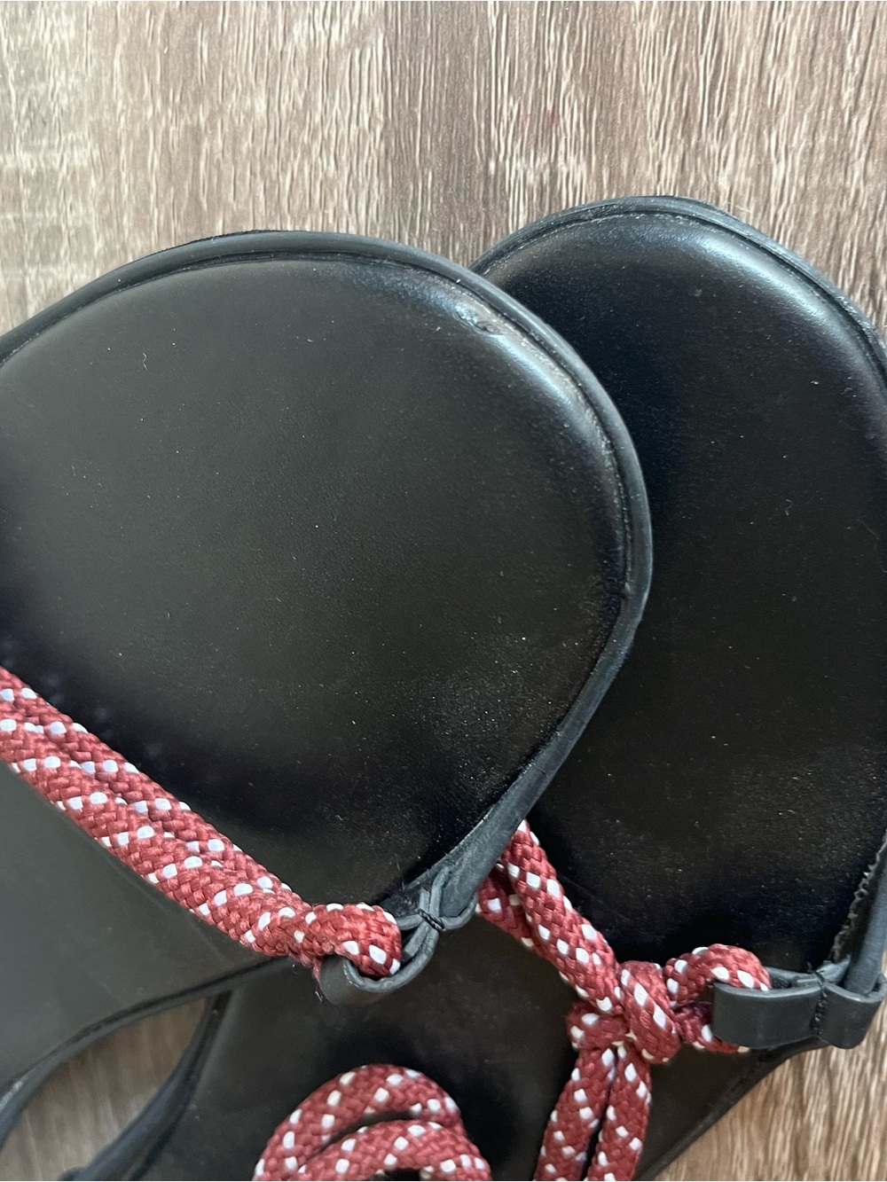 Mango Rope Strap Flat Sandals in red and White size 8/39 - Picture 3 of 3